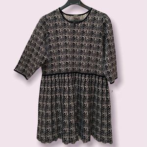 Taylor Woman 3X Sweater Dress Black Ivory Knit